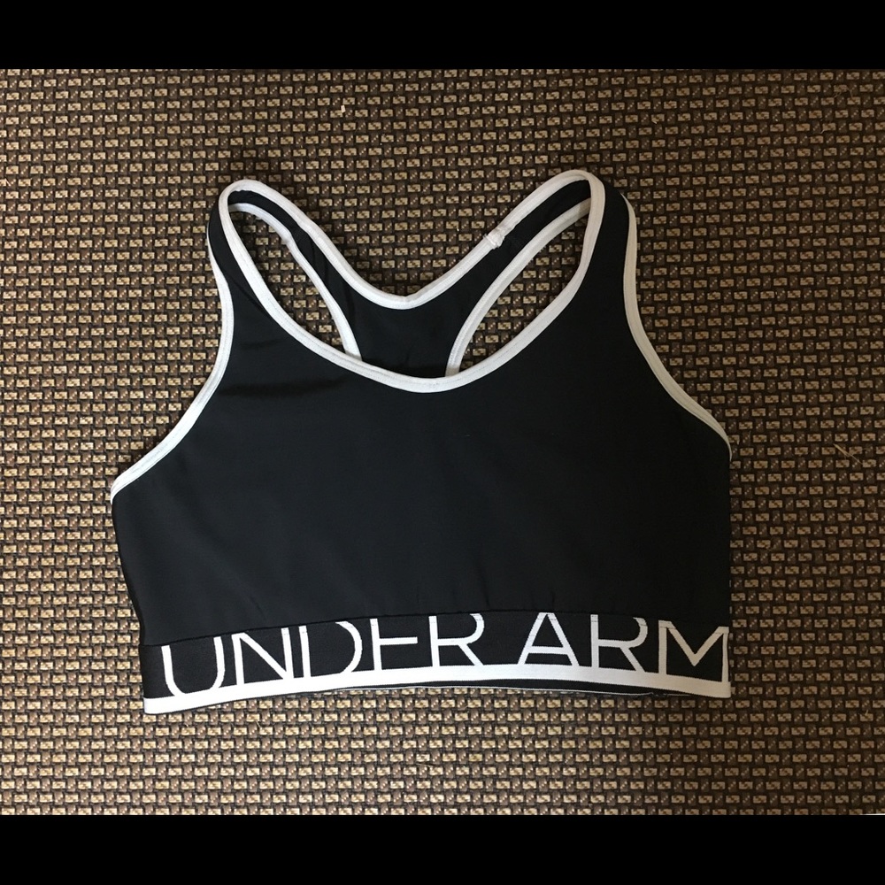 Under armor black and white sports bra S